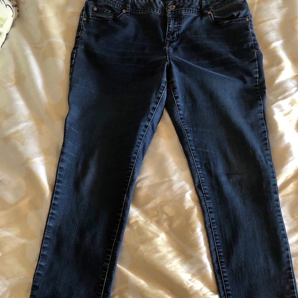 Apt 9 dark wash skinny jeans.